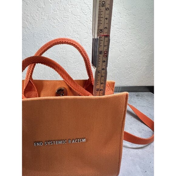 End Systemic Racism ESR Brandon Blackwood Orange Canvas Mini Tote Purse Bag - Picture 10 of 12